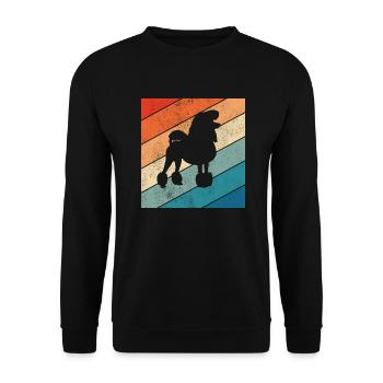 Poodle dog lover Retro vintage Gift idea - Unisex Pullover - Schwarz - Vorne - Alina (178cm) & Michal (187cm)