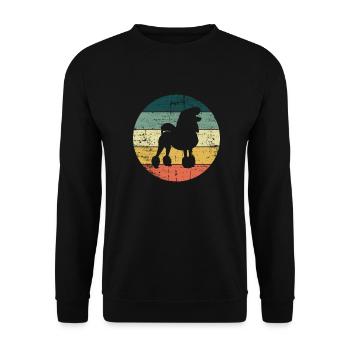 Poodle dog lover Retro vintage Gift idea - Unisex Pullover - Schwarz - Vorne - Alina (178cm) & Michal (187cm)