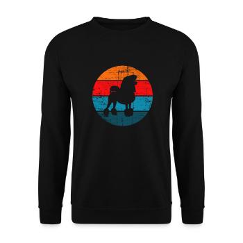 Poodle dog lover Retro vintage Gift idea - Unisex Pullover - Schwarz - Vorne - Alina (178cm) & Michal (187cm)