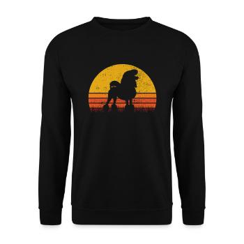 Poodle dog lover Retro vintage Gift idea - Unisex Pullover - Schwarz - Vorne - Alina (178cm) & Michal (187cm)