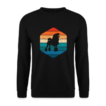 Poodle dog lover Retro vintage Gift idea - Unisex Pullover - Schwarz - Vorne - Alina (178cm) & Michal (187cm)