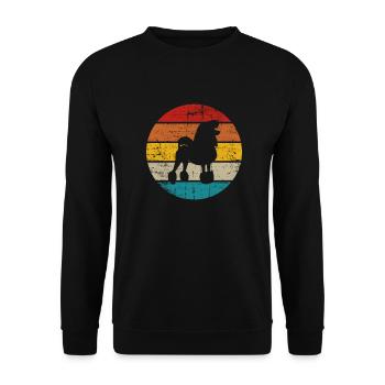 Poodle dog lover Retro vintage Gift idea - Unisex Pullover - Schwarz - Vorne - Alina (178cm) & Michal (187cm)