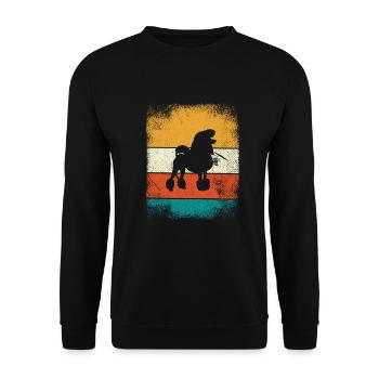 Poodle dog lover Retro vintage Gift idea - Unisex Pullover - Schwarz - Vorne - Alina (178cm) & Michal (187cm)