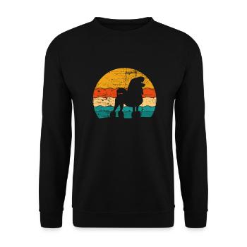 Poodle dog lover Retro vintage Gift idea - Unisex Pullover - Schwarz - Vorne - Alina (178cm) & Michal (187cm)