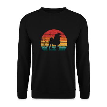Poodle dog lover Retro vintage Gift idea - Unisex Pullover - Schwarz - Vorne - Alina (178cm) & Michal (187cm)
