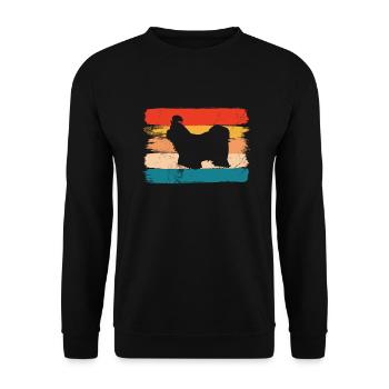 Shih Tzu amoureux des chiens Retro vintage Idée cadeau - Sweat-shirt Unisexe - noir - Devant - Alina (178cm) & Michal (187cm)