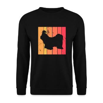 Shih Tzu dog lover Retro vintage Gift idea - Unisex Pullover - Schwarz - Vorne - Alina (178cm) & Michal (187cm)