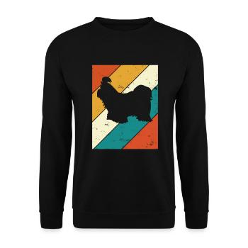 Shih Tzu dog lover Retro vintage Gift idea - Unisex Pullover - Schwarz - Vorne - Alina (178cm) & Michal (187cm)