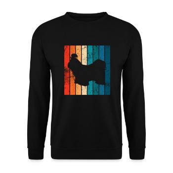 Shih Tzu dog lover Retro vintage Gift idea - Unisex Pullover - Schwarz - Vorne - Alina (178cm) & Michal (187cm)