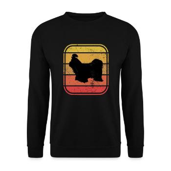 Shih Tzu dog lover Retro vintage Gift idea - Unisex Pullover - Schwarz - Vorne - Alina (178cm) & Michal (187cm)
