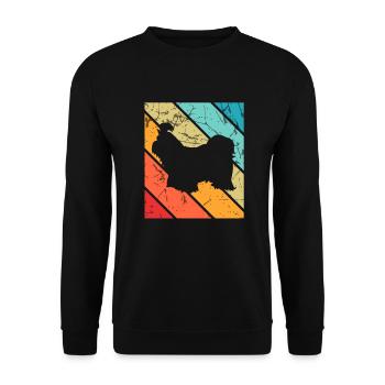 Shih Tzu dog lover Retro vintage Gift idea - Unisex Pullover - Schwarz - Vorne - Alina (178cm) & Michal (187cm)