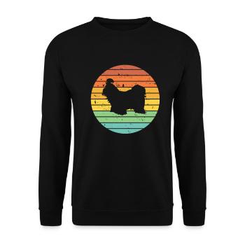 Shih Tzu amoureux des chiens Retro vintage Idée cadeau - Sweat-shirt Unisexe - noir - Devant - Alina (178cm) & Michal (187cm)