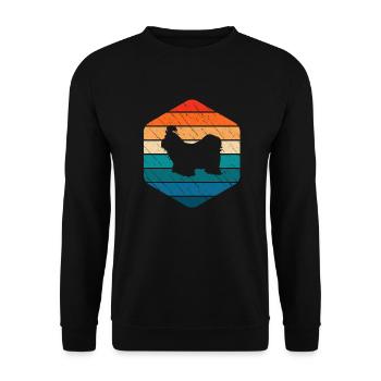 Shih Tzu amoureux des chiens Retro vintage Idée cadeau - Sweat-shirt Unisexe - noir - Devant - Alina (178cm) & Michal (187cm)