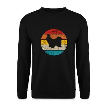 Shih Tzu amoureux des chiens Retro vintage Idée cadeau - Sweat-shirt Unisexe - noir - Devant - Alina (178cm) & Michal (187cm)