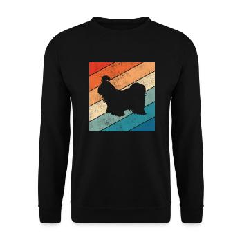 Shih Tzu dog lover Retro vintage Gift idea - Unisex Pullover - Schwarz - Vorne - Alina (178cm) & Michal (187cm)