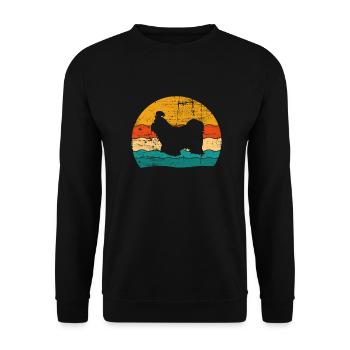 Shih Tzu dog lover Retro vintage Gift idea - Unisex Pullover - Schwarz - Vorne - Alina (178cm) & Michal (187cm)