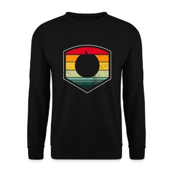 Apfel Gesund Frucht Obst Vegan Retro Geschenk - Unisex Pullover - Schwarz - Vorne - Alina (178cm) & Michal (187cm)