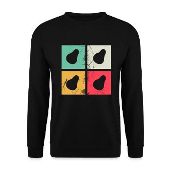 Avocat Vegan Lover Retro Veggie Diet Idée cadeau - Sweat-shirt Unisexe - noir - Devant - Alina (178cm) & Michal (187cm)