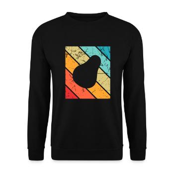 Avocado Vegan Lover Retro Veggie Diet Gift idea - Unisex Pullover - Schwarz - Vorne - Alina (178cm) & Michal (187cm)