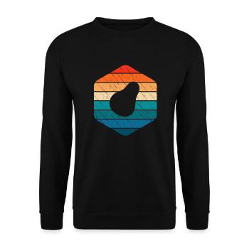 Avocado Vegan Lover Retro Veggie Diet Gift idea - Unisex Pullover - Schwarz - Vorne - Alina (178cm) & Michal (187cm)