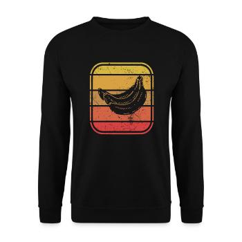 Banana Vegan Lover Retro Veggie Fruit Gift idea - Unisex Sweatshirt - black - Front - Alina (178cm) & Michal (187cm)