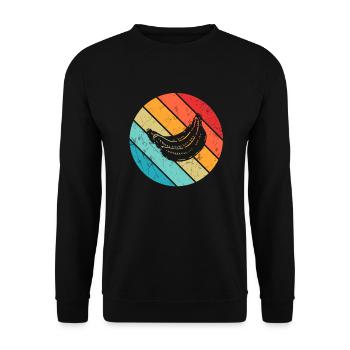 Banana Vegan Lover Retro Veggie Fruit Gift idea - Unisex Pullover - Schwarz - Vorne - Alina (178cm) & Michal (187cm)