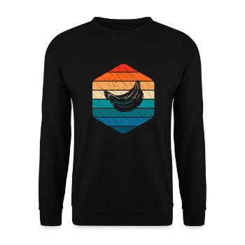 Banana Vegan Lover Retro Veggie Fruit Gift idea - Unisex Pullover - Schwarz - Vorne - Alina (178cm) & Michal (187cm)