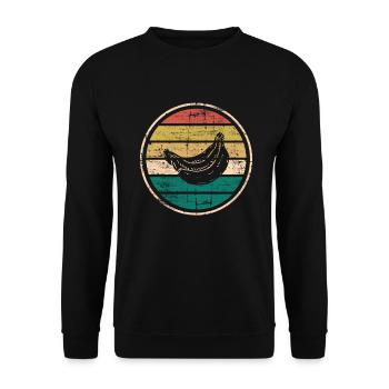 Banana Vegan Lover Retro Veggie Fruit Gift idea - Unisex Pullover - Schwarz - Vorne - Alina (178cm) & Michal (187cm)