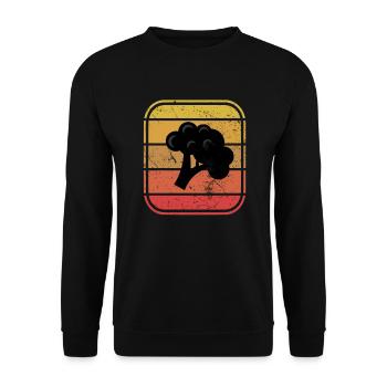 Broccoli Vegan Lover Retro Healthy Gift idea - Unisex Sweatshirt - black - Front - Alina (178cm) & Michal (187cm)
