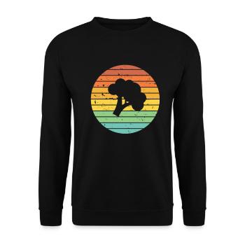 Broccoli Vegan Lover Retro Healthy Gift idea - Unisex Sweatshirt - black - Front - Alina (178cm) & Michal (187cm)