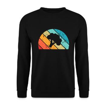 Broccoli Vegan Lover Retro Healthy Gift idea - Unisex Sweatshirt - black - Front - Alina (178cm) & Michal (187cm)