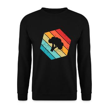 Broccoli Vegan Lover Retro Healthy Gift idea - Unisex Pullover - Schwarz - Vorne - Alina (178cm) & Michal (187cm)
