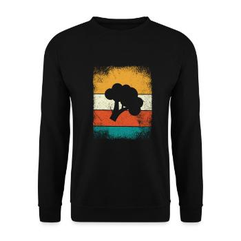 Broccoli Vegan Lover Retro Healthy Gift idea - Unisex Pullover - Schwarz - Vorne - Alina (178cm) & Michal (187cm)
