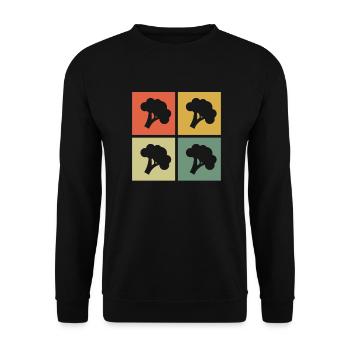 Broccoli Vegan Lover Retro Healthy Gift idea - Unisex Sweatshirt - black - Front - Alina (178cm) & Michal (187cm)