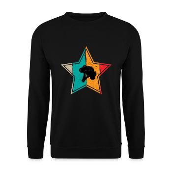 Broccoli Vegan Lover Retro Healthy Gift idea - Unisex Sweatshirt - black - Front - Alina (178cm) & Michal (187cm)