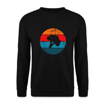 Broccoli Vegan Lover Retro Healthy Gift idea - Unisex Sweatshirt - black - Front - Alina (178cm) & Michal (187cm)