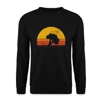Broccoli Vegan Lover Retro Healthy Gift idea - Unisex Pullover - Schwarz - Vorne - Alina (178cm) & Michal (187cm)