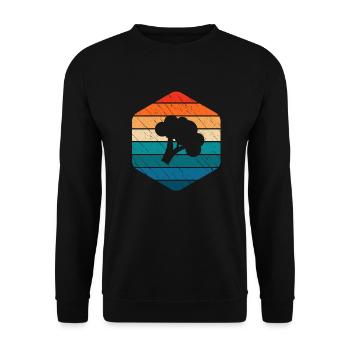 Broccoli Vegan Lover Retro Healthy Gift idea - Unisex Sweatshirt - black - Front - Alina (178cm) & Michal (187cm)