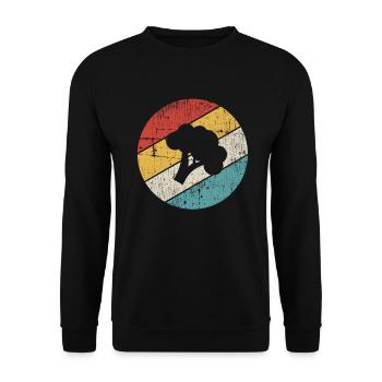Broccoli Vegan Lover Retro Healthy Gift idea - Unisex Sweatshirt - black - Front - Alina (178cm) & Michal (187cm)