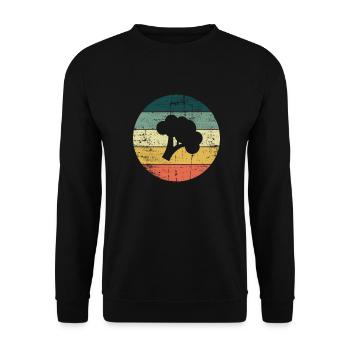 Broccoli Vegan Lover Retro Healthy Gift idea - Unisex Pullover - Schwarz - Vorne - Alina (178cm) & Michal (187cm)