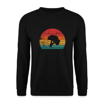 Broccoli Vegan Lover Retro Healthy Gift idea - Unisex Sweatshirt - black - Front - Alina (178cm) & Michal (187cm)