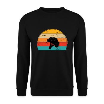 Broccoli Vegan Lover Retro Healthy Gift idea - Unisex Sweatshirt - black - Front - Alina (178cm) & Michal (187cm)