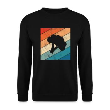 Broccoli Vegan Lover Retro Healthy Gift idea - Unisex Sweatshirt - black - Front - Alina (178cm) & Michal (187cm)