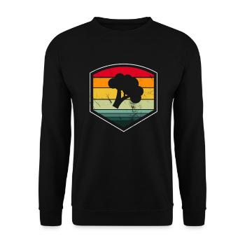 Broccoli Vegan Lover Retro Healthy Gift idea - Unisex Sweatshirt - black - Front - Alina (178cm) & Michal (187cm)