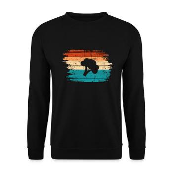 Broccoli Vegan Lover Retro Healthy Gift idea - Unisex Pullover - Schwarz - Vorne - Alina (178cm) & Michal (187cm)