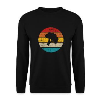 Broccoli Vegan Lover Retro Healthy Gift idea - Unisex Sweatshirt - black - Front - Alina (178cm) & Michal (187cm)