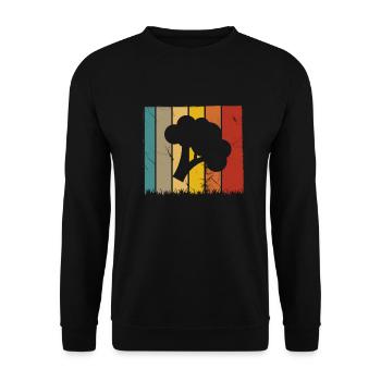Broccoli Vegan Lover Retro Healthy Gift idea - Unisex Pullover - Schwarz - Vorne - Alina (178cm) & Michal (187cm)