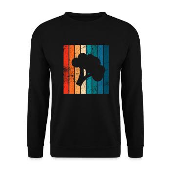 Broccoli Vegan Lover Retro Healthy Gift idea - Unisex Pullover - Schwarz - Vorne - Alina (178cm) & Michal (187cm)