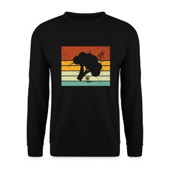 Broccoli Vegan Lover Retro Healthy Gift idea - Unisex Sweatshirt - black - Front - Alina (178cm) & Michal (187cm)