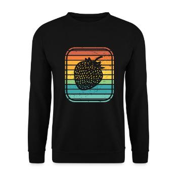 Strawberry Fruit Lover Retro Healthy Gift idea - Unisex Pullover - Schwarz - Vorne - Alina (178cm) & Michal (187cm)